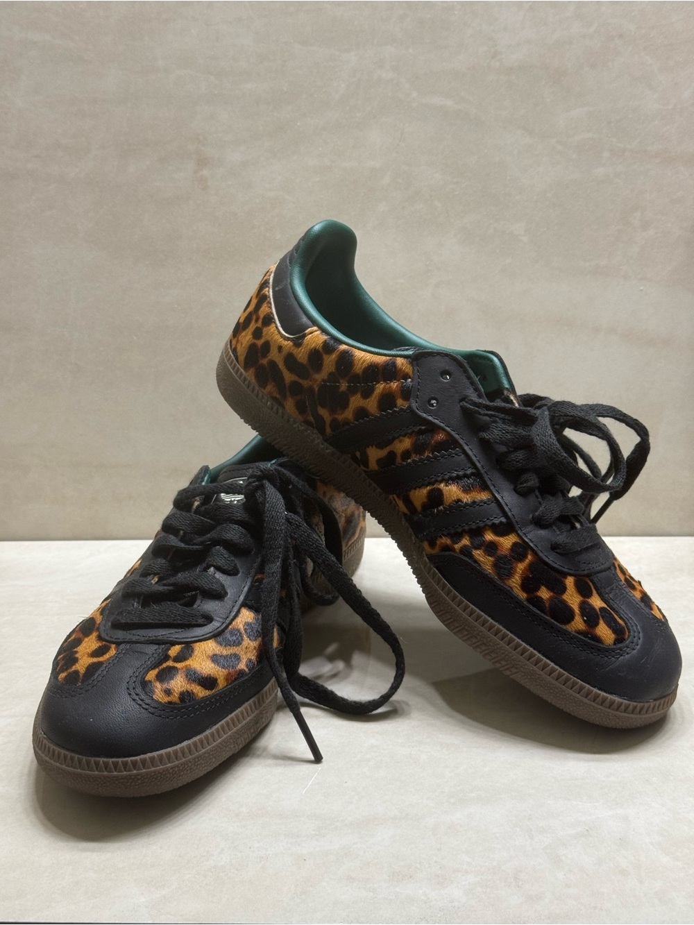 adidas Women's Leopard Print Sneakers with Black Accents